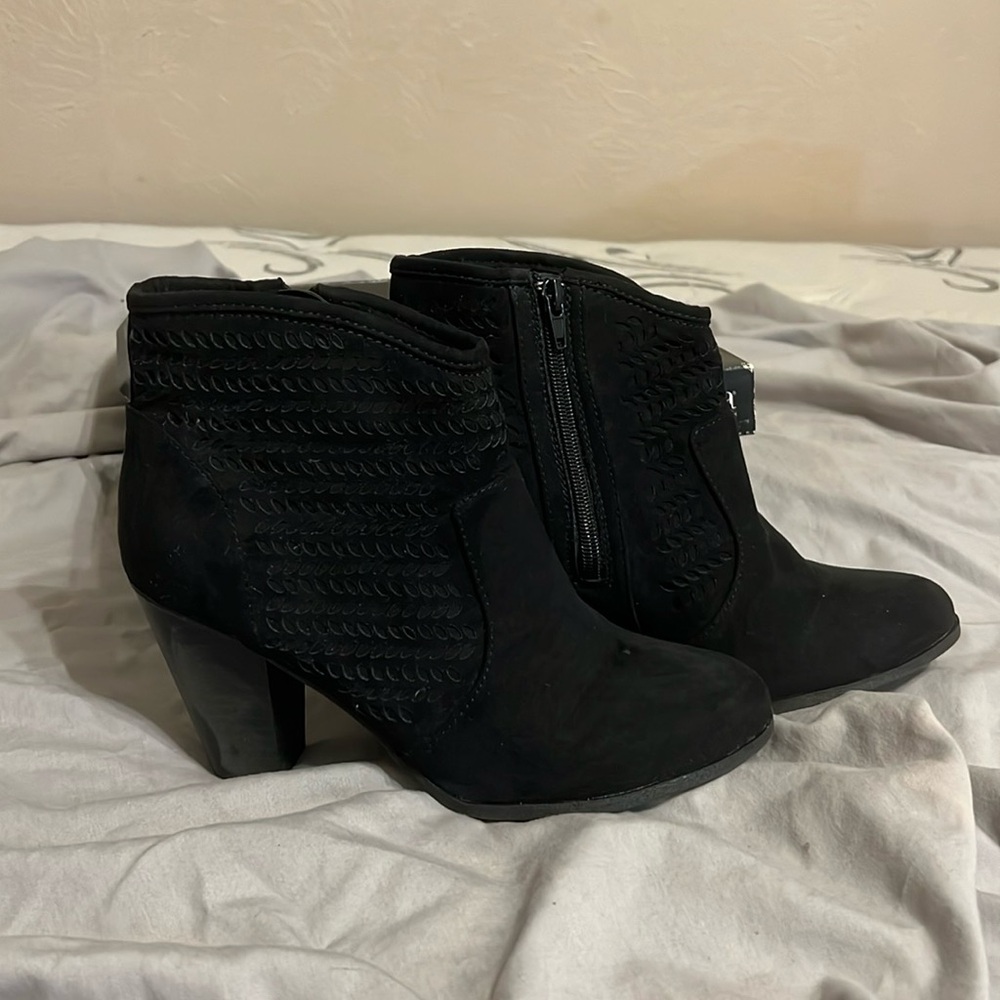 a.n.a brand suede heeled booties -excellent condition!  Size 8.5 M